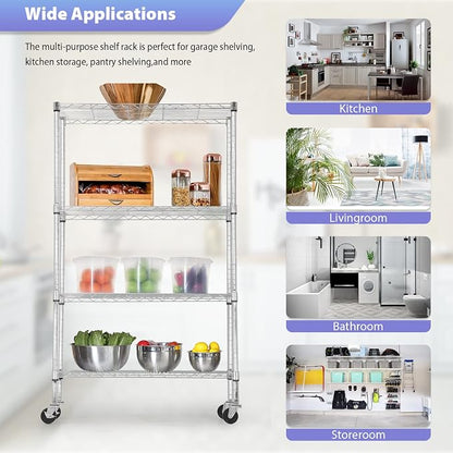 FDW 4-Tier Wire Shelving Storage Shelves Adjustable NSF Wire Shelf Heavy Duty - Image 8