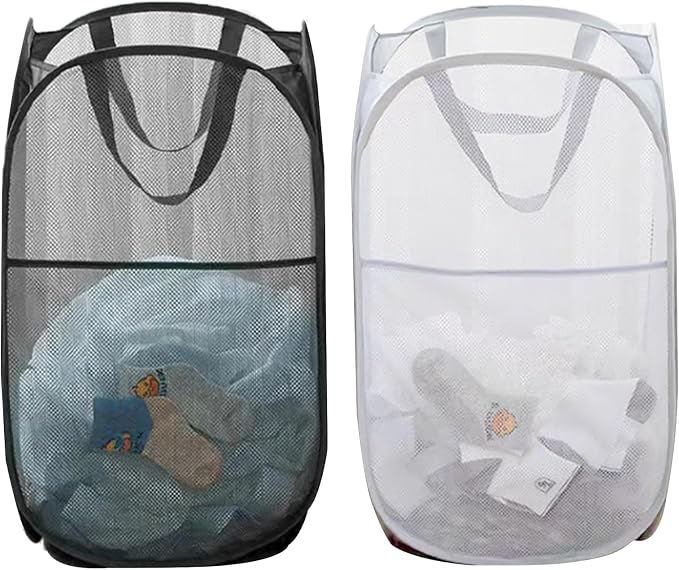 Pack of 2 Pop Up Mesh Laundry Hamper by Aplter