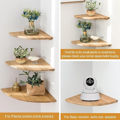 Corner Shelves, Floating Corner Shelf, Round End Wall Mount Display Shelf - Image 5