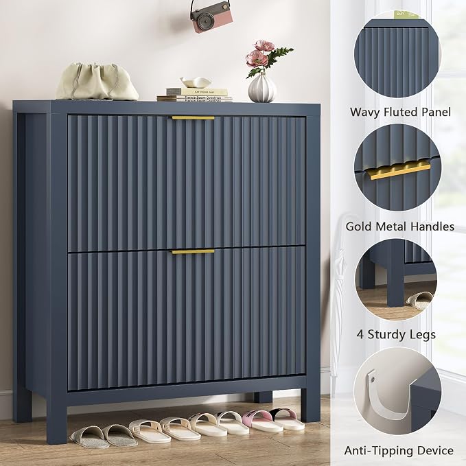 Fluted Shoe Cabinet Storage - Image 6