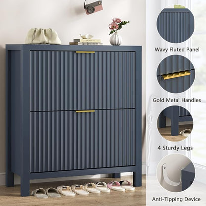 Fluted Shoe Cabinet Storage - Image 6