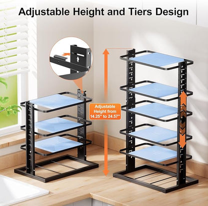 LAMU Pots and Pans Organizer for under Cabinet, 6-Tier Heavy Duty Pan Pot - Image 4