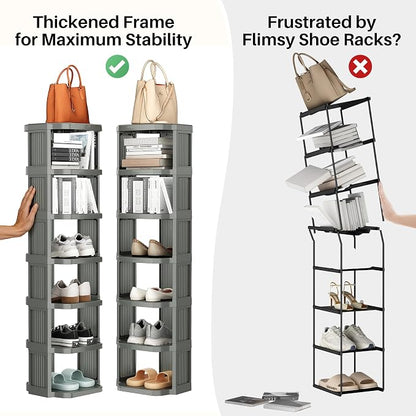 Kitstorack 5-Tier Vertical Plastic Shoe Rack, Freestanding Stackable Shoe - Image 5