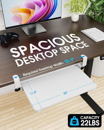 Small Keyboard Tray Under Desk, Pull Out Keyboard & Mouse Tray - Image 2