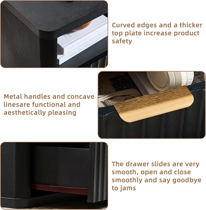 LEYAOYAO 31" Wide Fluted Nightstand - Image 6