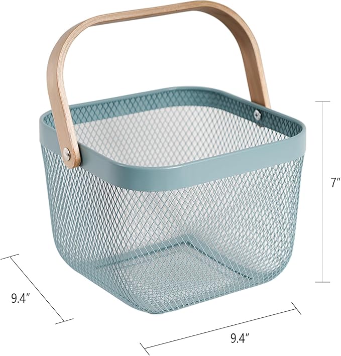 Metal Mesh Steel Harvest Basket, Wire Garden Basket - Image 6