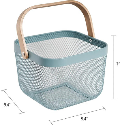 Metal Mesh Steel Harvest Basket, Wire Garden Basket - Image 6