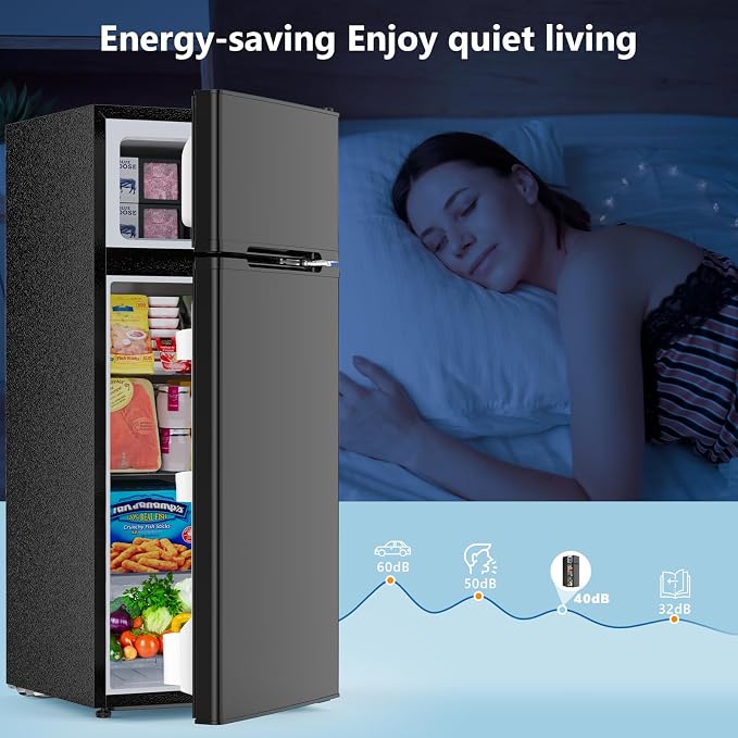 4.5 Cu.Ft Mini Fridge with Freezer, 2-Door Compact Refrigerator With 2 - Image 8