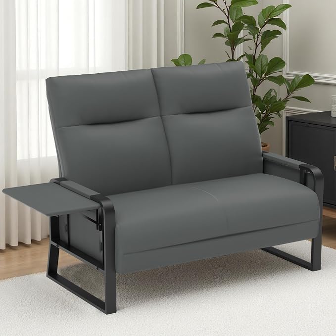 Faux Leather Loveseat, Upholstered Loveseat by Tbillionnext