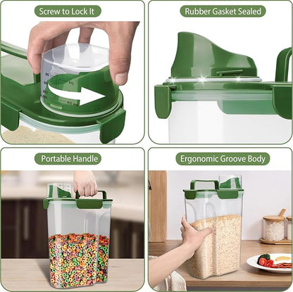 Komzon Rice Container, Airtight Rice Storage Container 10lb, Cereal Containers - Image 4