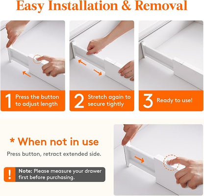 Lifewit 8 Pack Drawer Dividers 4" High, 11-17" Adjustable Dresser Drawer - Image 5