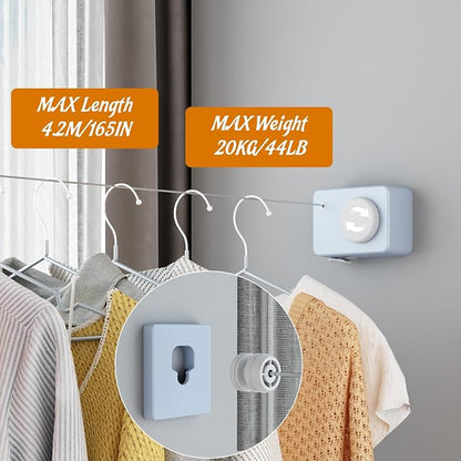Retractable Clothesline Indoor, Non-Sagging Clothes Line Retracting Outdoors - Image 4