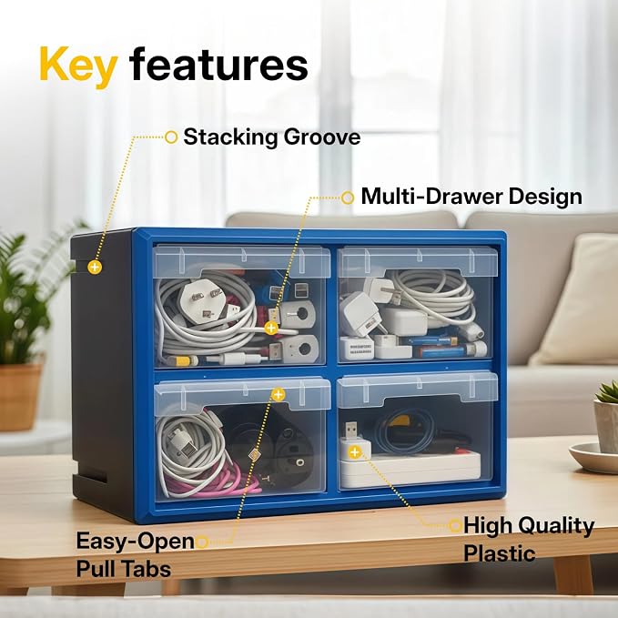 NORTHSKY 4-Drawer Plastic Drawer Storage Cabinet - Image 3