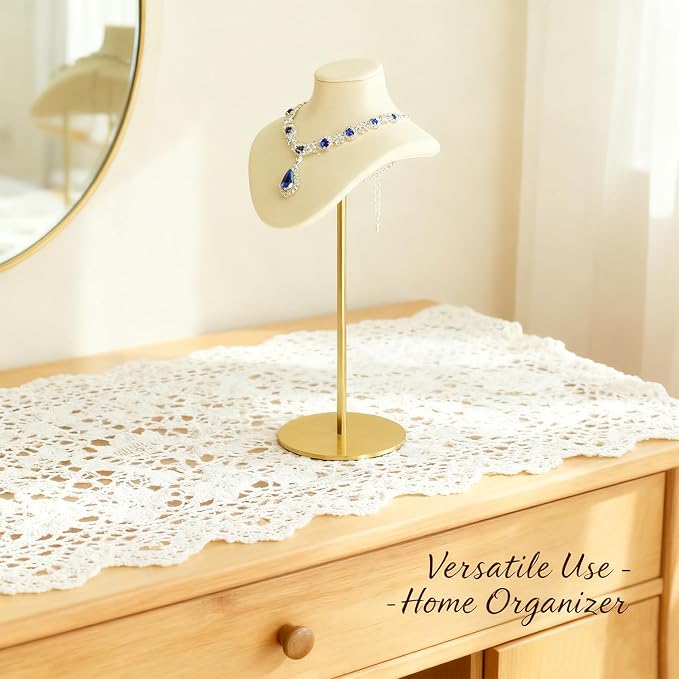 Necklace Display Stand For Selling Velvet Chain Jewelry Bust Holder Organizer - Image 3