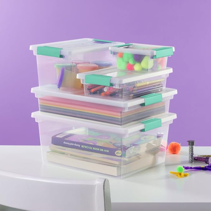 Sterilite Clip Box, Stackable Clear Plastic Bins- Large, Arts or Crafts Supplies - Image 7