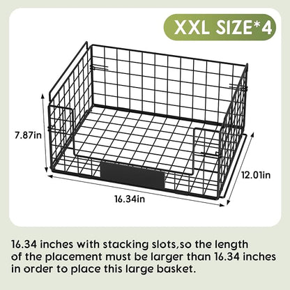 JKsmart 4 Pack XXL Stackable Wire Baskets - Image 6