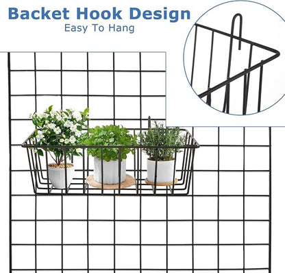 8 Pcs Wire Basket, Grid Panel Hanging Storage Baskets - Image 4