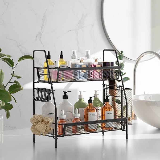 VITVITI 2-Tier Bathroom Organizer Countertop, Metal Wire Mesh Bathroom Counter - Image 2