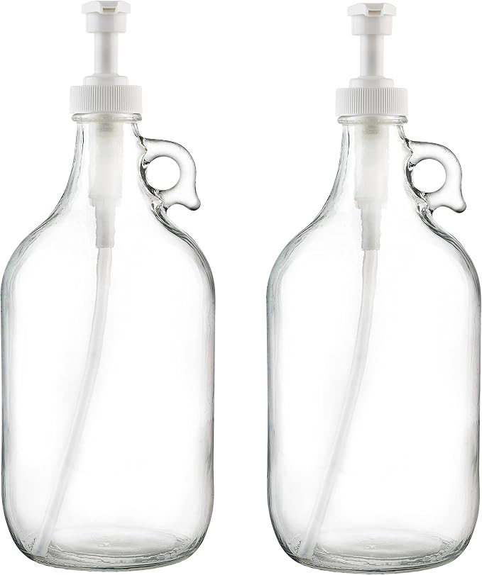 kitchentoolz Half Gallon Glass Pump Dispenser Bottle, Large Jug by KITCHENTOOLZ