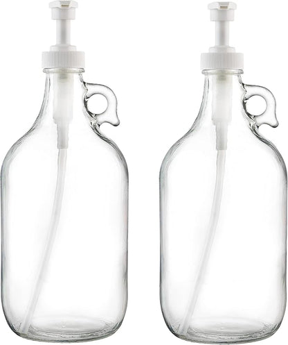 kitchentoolz Half Gallon Glass Pump Dispenser Bottle, Large Jug by KITCHENTOOLZ