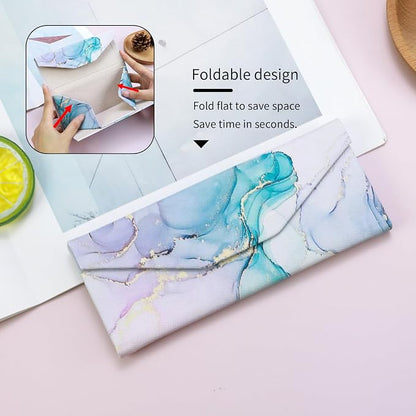 Foldable Glasses Case, Magnetic PU Leahter Sunglasses Case, Cute Hard Shell - Image 3