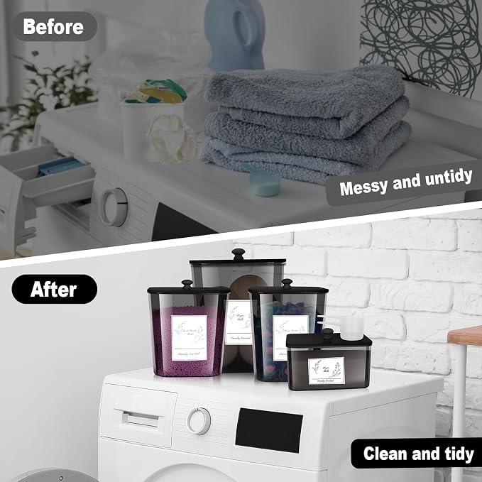 4 Pack Laundry Detergent Containers & Dryer Sheet Holder - Image 4