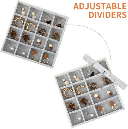 Fixwal Jewelry Organizers and Storage, 14in Stackable Jewelry Drawer Organizer - Image 3