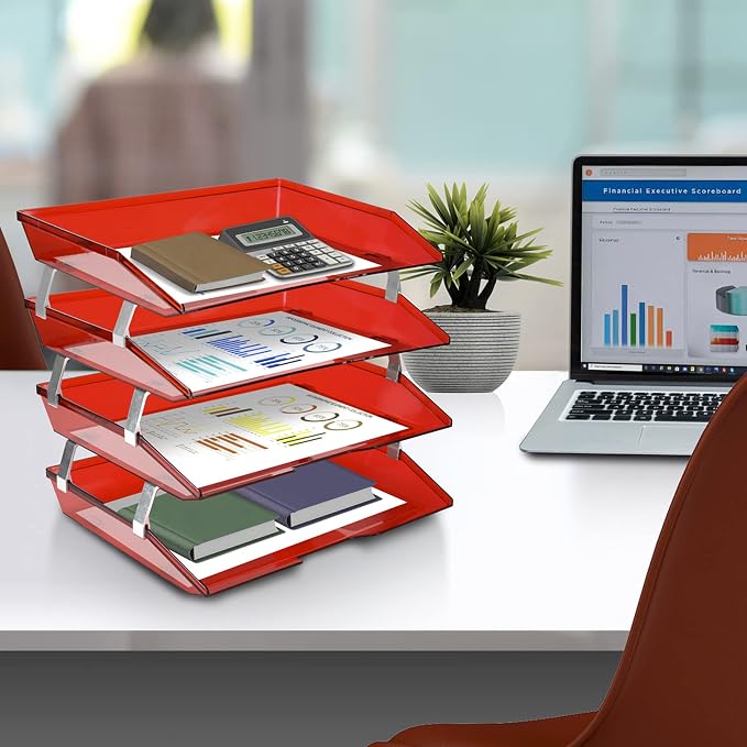 Acrimet Facility 4 Tier Letter Tray, Side Load, Letter Size/A4, Desktop File - Image 2