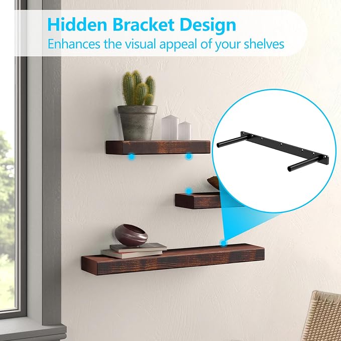 2pcs Floating Shelf Bracket, Solid Steel Support Rods, Wall Mounting Invisible - Image 2