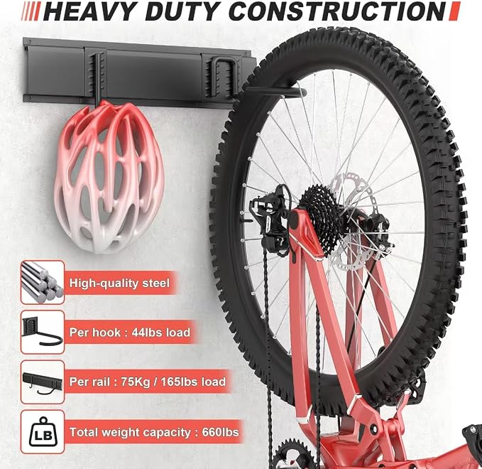 Ultrawall Bike Storage Rack, Wall Mount Bicycle Rack Vertical Bike Hanger - Image 3