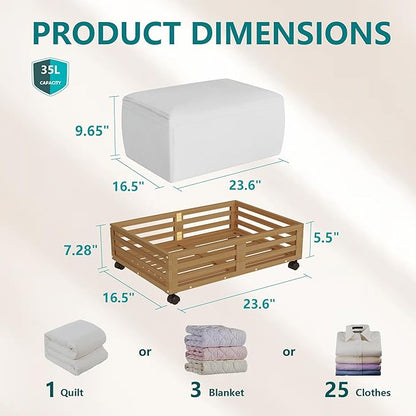 Bamboo Under Bed Storage Containers- Underbed Organizer - Image 2