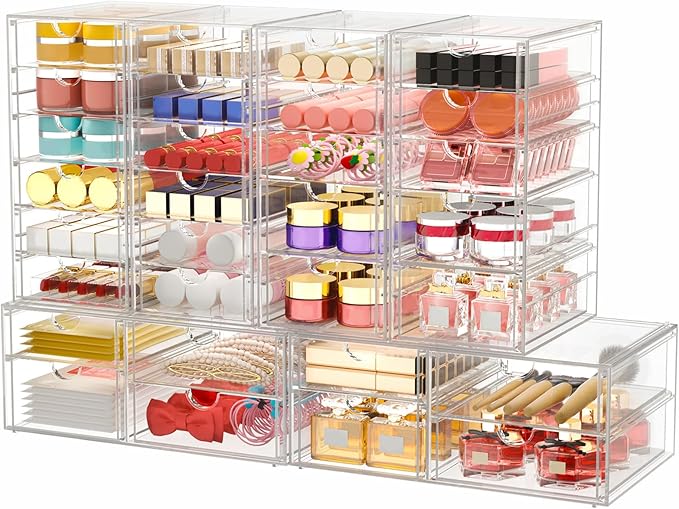 Makeup Organizer Storage With 16 Drawers, Desk Organizers, Dustproof Drawer and - Image 8