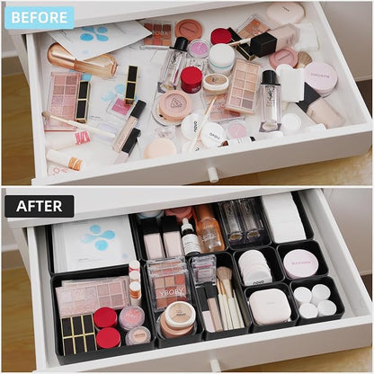 11-Piece Stackable Drawer Organizer Set, Stationery, Utensils in Bathroom - Image 2