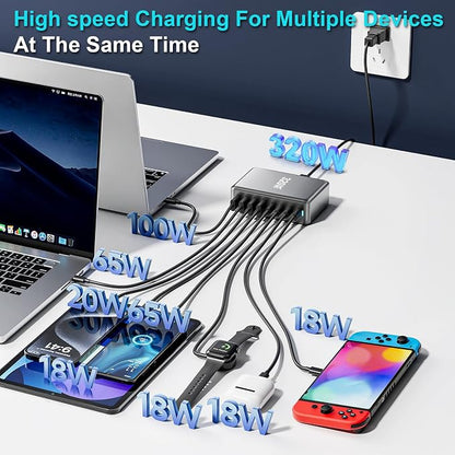 320W USB C Charger Block, Laptop Charger Adapter Compatible - Image 2