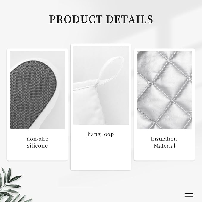 Flowers Print Oven Mitts Set of 2, Heat Resistant Silicone Oven Mittens Gloves - Image 6