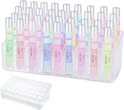Rollerball Perfume Organizer, Beauty Scent Holder, 36 Space Clear Acrylic - Image 8