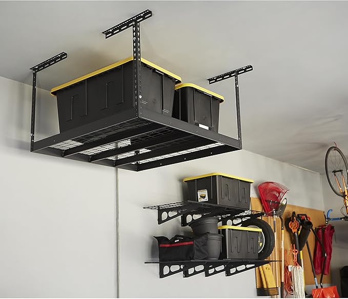 Klutch Overhead Garage Storage Rack — Adjustable Height, 48in.L x 48in.D x - Image 6