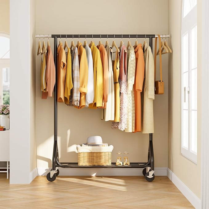 Heavy-Duty 450LBS Capacity Metal Clothes Rack，Rolling Clothing Rack - Image 7