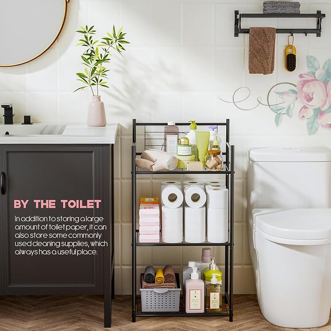 3-Tier Freestanding Bathroom Storage Shelf, Storage Shelves Organizer - Image 8