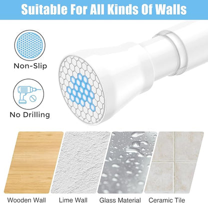 AIZESI 4PCS Shower Curtain Rod 30-64 Inch Adjustable No Drilling, Tool-Free - Image 4
