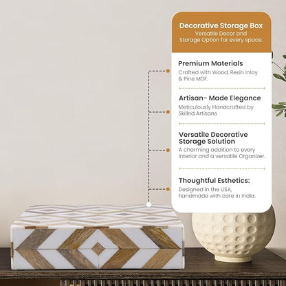 Handicrafts Home White Decorative Storage Box - Image 7