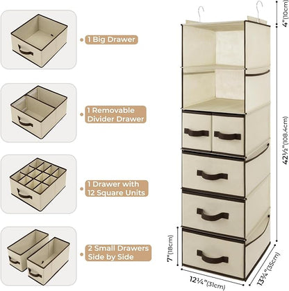 GRANNY SAYS Hanging Closet Organizers and Storage 6 Shelves, Closet Hanging - Image 3