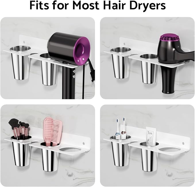 HIIMIEI Hair Tool Organizer Wall Mount, Bathroom Hair Styling Accessories - Image 6