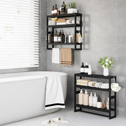 RRX Bathroom Shelf Storage Organizer, Shelf 3-Tier Adjustable Layer, - Image 4