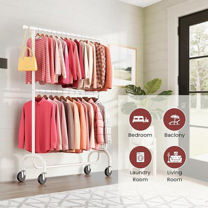 Heavy Duty Clothes Rack Load 600 LBS, Rolling Clothing Rack - Image 7
