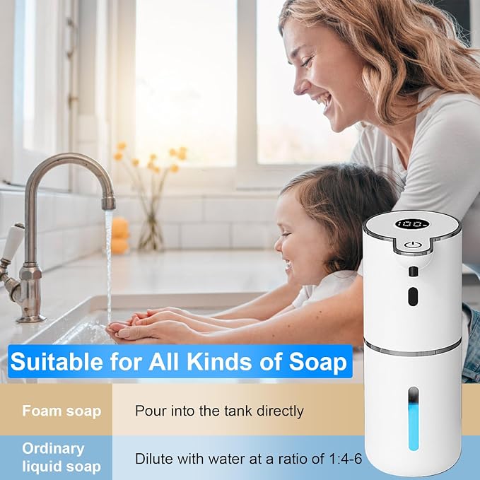 Automatic Foaming Soap Dispenser Touchless, USB Rechargeable Smart Hand Soap - Image 6