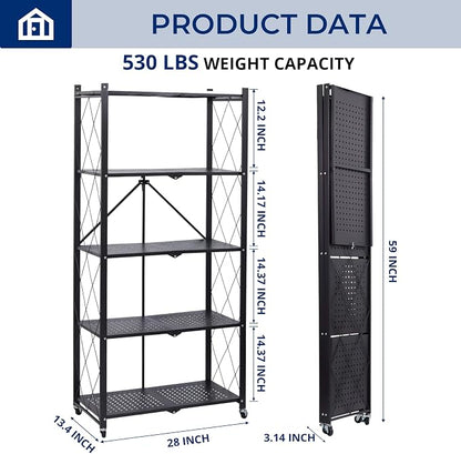 5 Tier Foldable Storage Shelf - Image 2