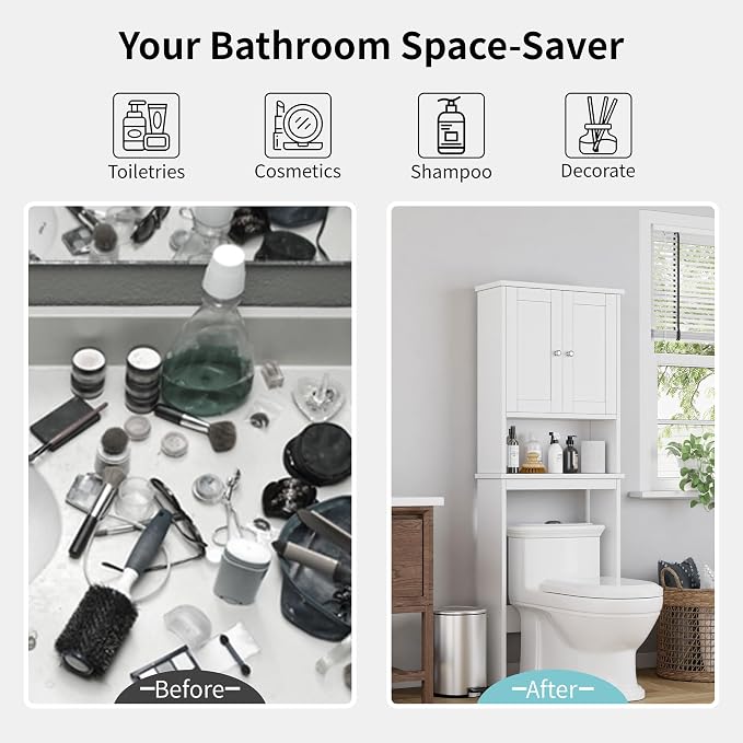Shintenchi Over the Toilet Storage Cabinet, Bathroom Shelf Organizer - Image 6