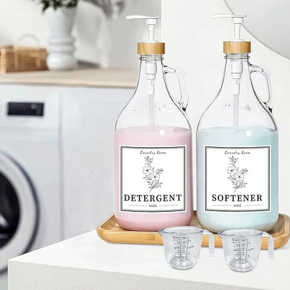 2 Pcs Glass Laundry Detergent Dispenser Bottle, Liquid Laundry Soap Dispenser - Image 8