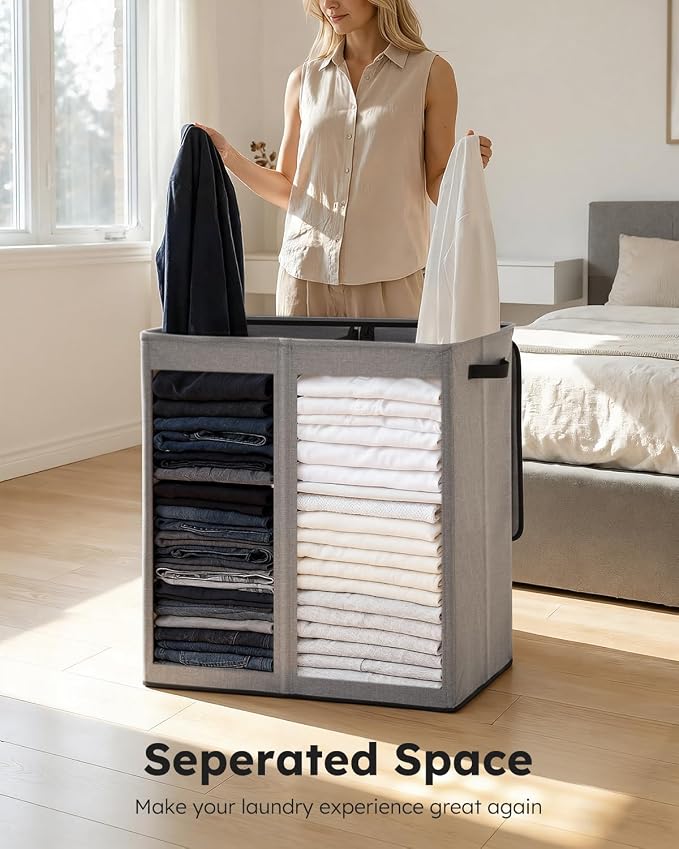 SOLEDI Large Double Laundry Hamper - Image 5
